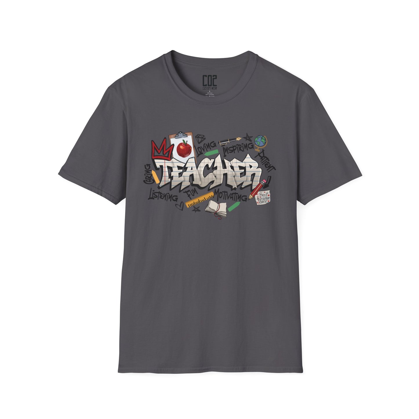 Teacher Street Art Inspired Unisex T-Shirt | Urban Style Tee, Casual Wear, Gift for Art Lovers, Trendy Streetwear, Festival Fashion