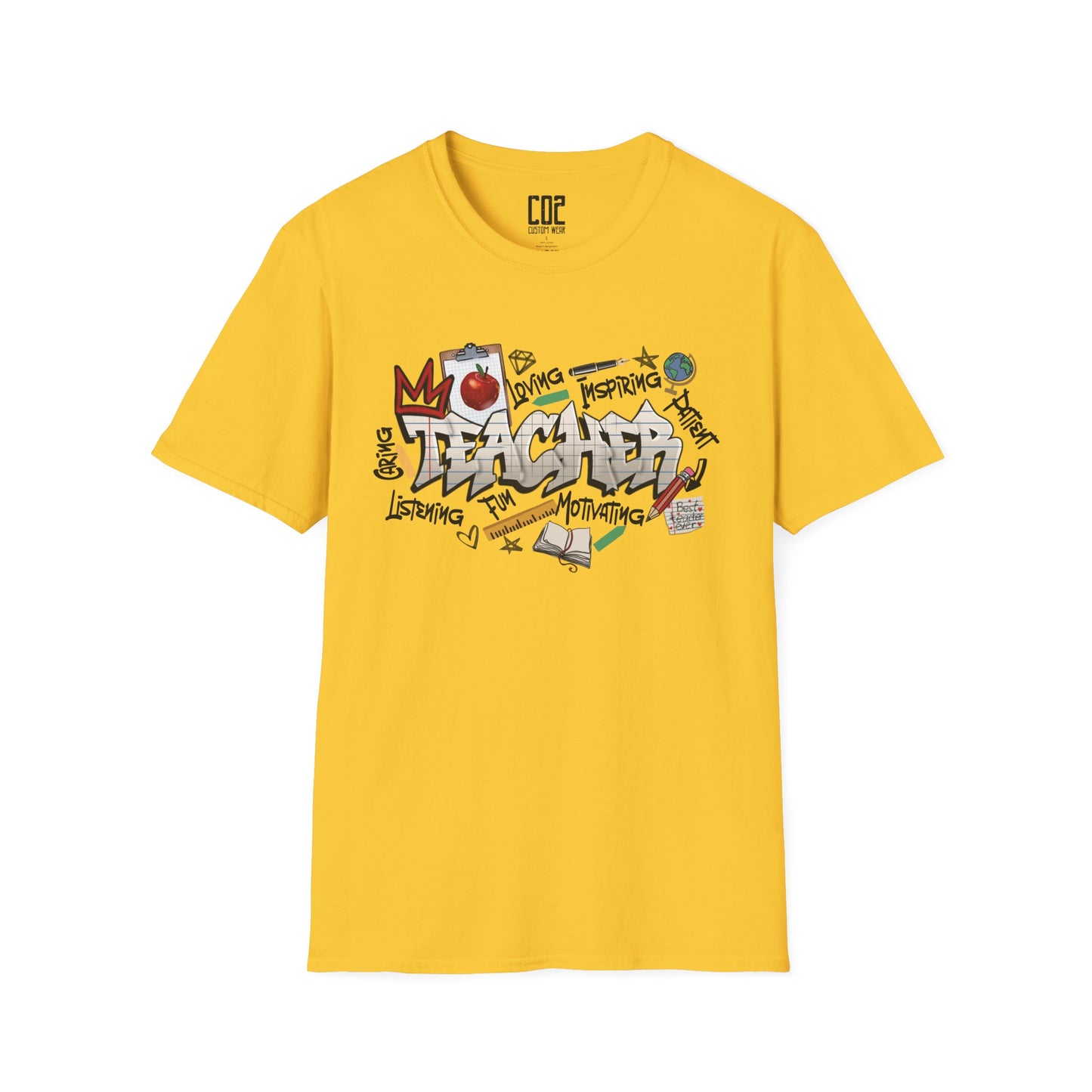 Teacher Street Art Inspired Unisex T-Shirt | Urban Style Tee, Casual Wear, Gift for Art Lovers, Trendy Streetwear, Festival Fashion