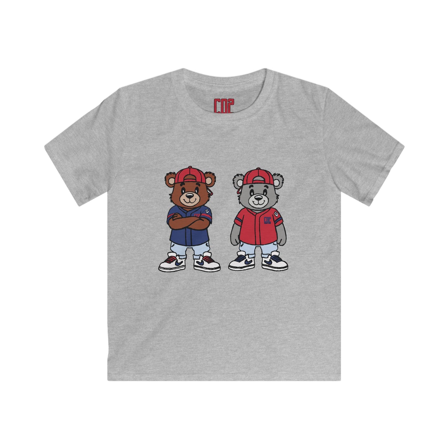 CO2 Bear Retro Cool Bear Graphic Tee for Kids, Fun Softstyle T-Shirt, Trendy Kidswear, Birthday Gift, Cartoon Bear Shirt