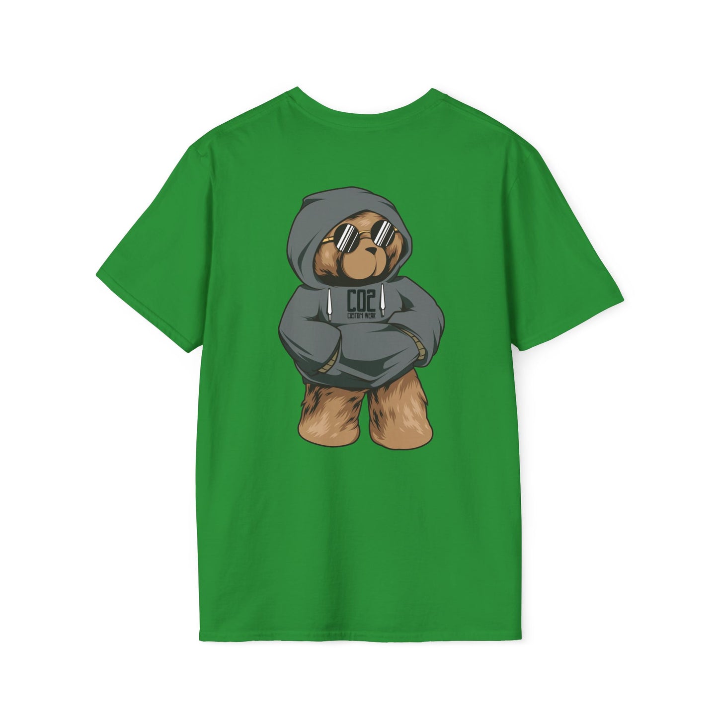 Hoodie Bear Unisex Softstyle T-Shirt, Cute Cartoon Tee, Gift for Kids & Adults, Casual Wear, Birthday Gift, Unique Design