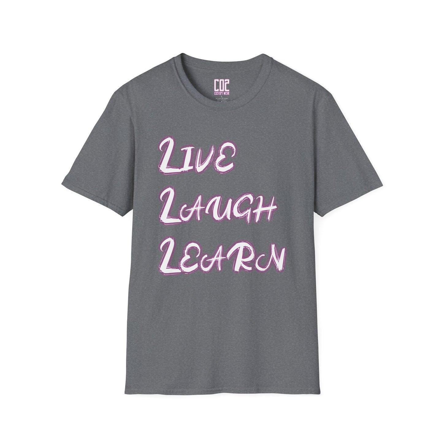 Live Laugh Learn Unisex Softstyle T-Shirt - Inspirational Tee for Daily Motivation, Perfect Gift for Friends, Family Occasions