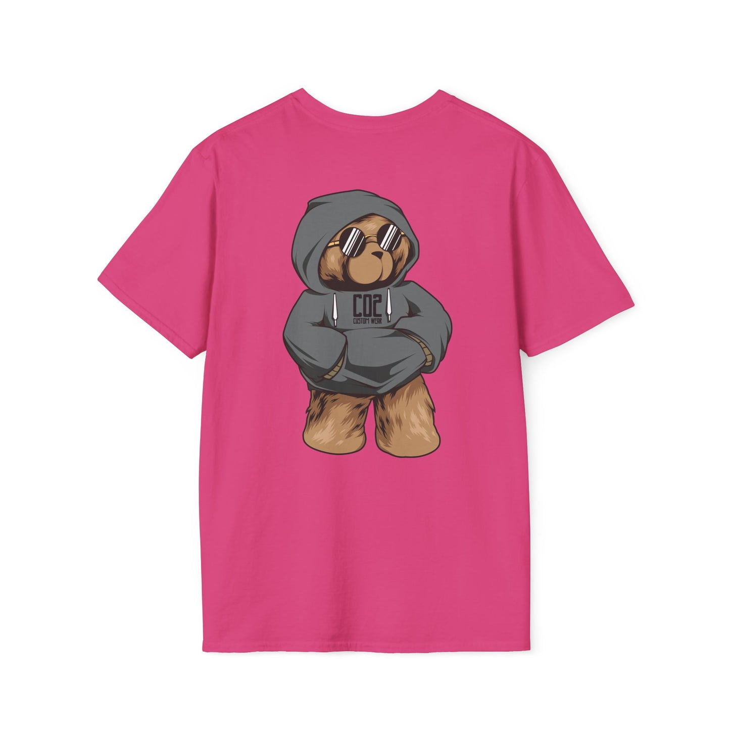 Hoodie Bear Unisex Softstyle T-Shirt, Cute Cartoon Tee, Gift for Kids & Adults, Casual Wear, Birthday Gift, Unique Design