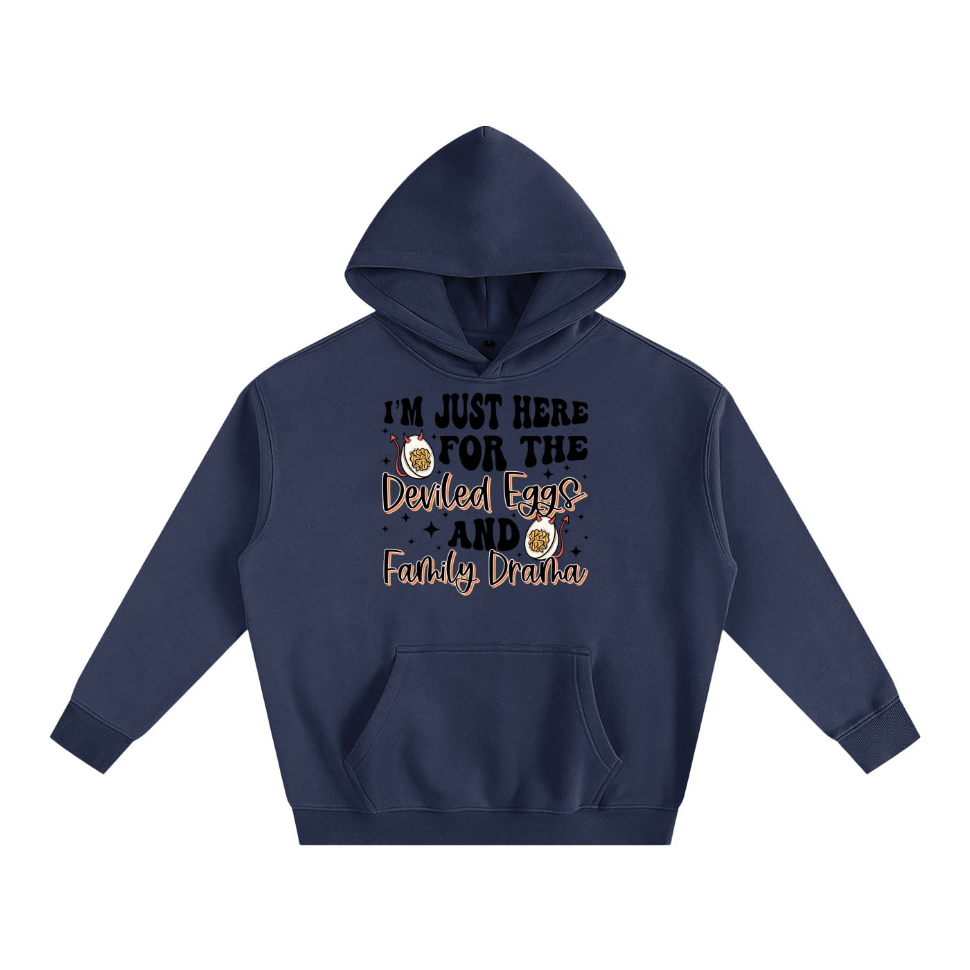 Just Here For The Deviled Eggs Oversize Fleeced Hoodie