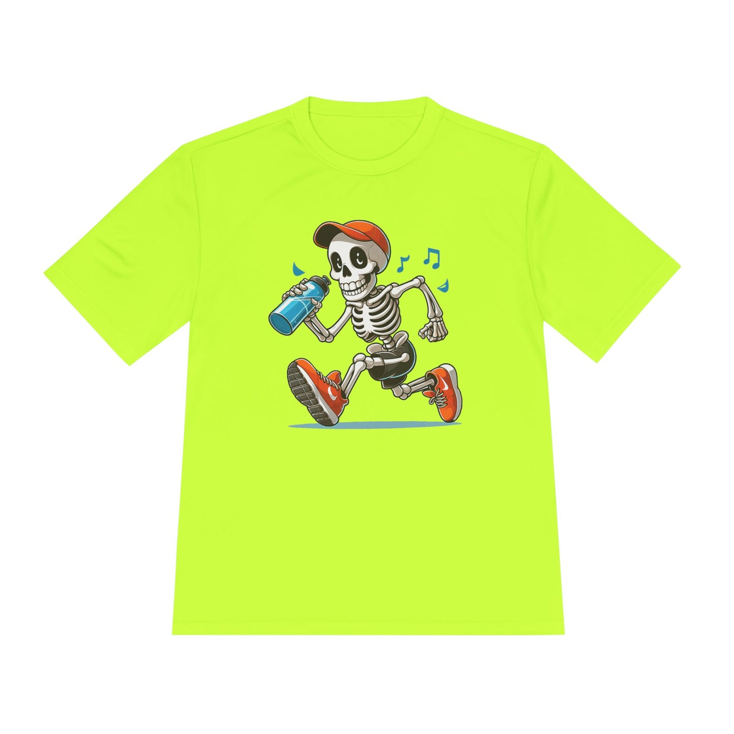 Cool Skeleton Running Tee, Unisex Moisture Wicking T-Shirt, Fun Fitness Shirt, Halloween Apparel, Gift for Fitness Lovers, Activewear
