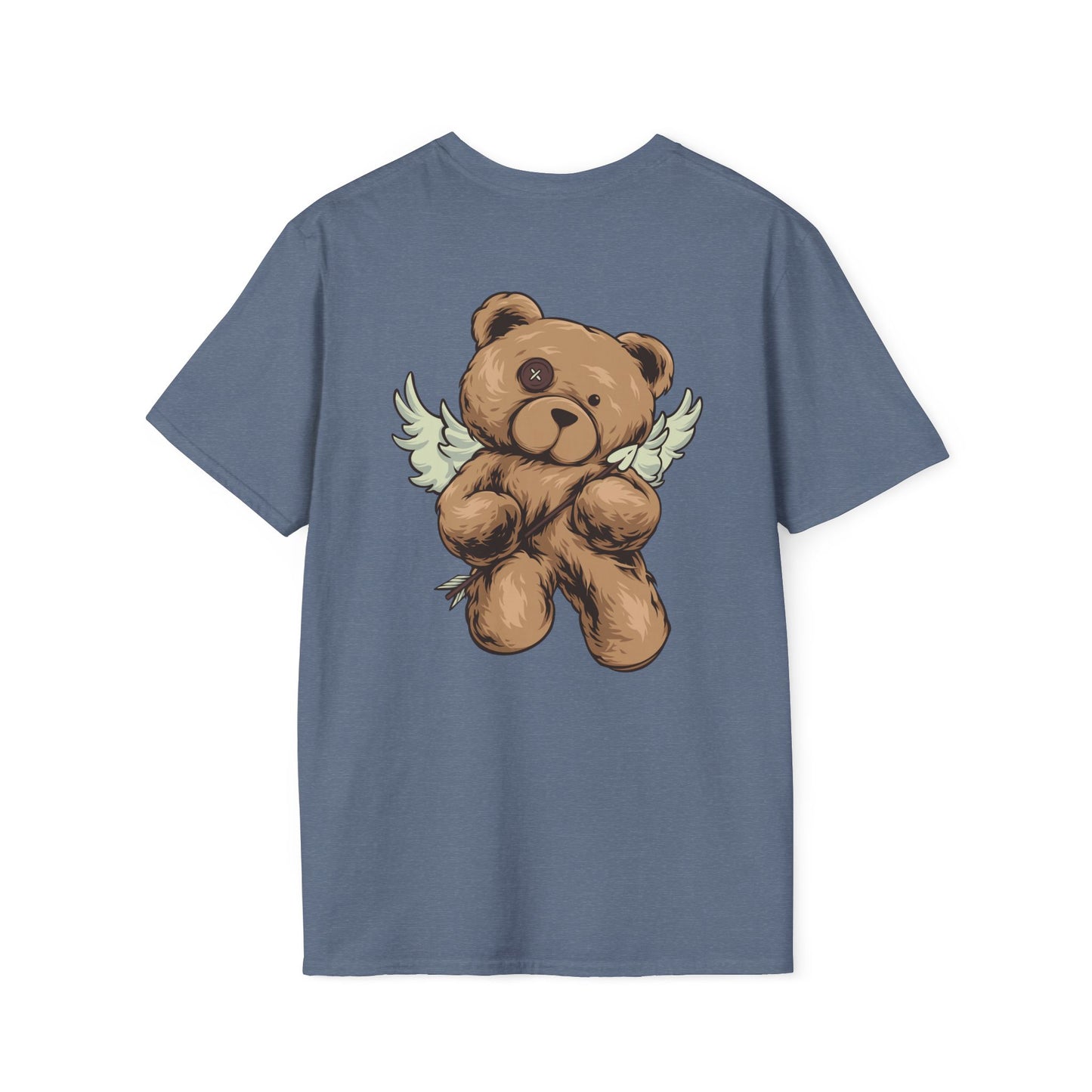 Angel Wings Bear Unisex Softstyle T-Shirt, Cute Cartoon Tee, Gift for Kids & Adults, Casual Wear, Birthday Gift, Unique Design