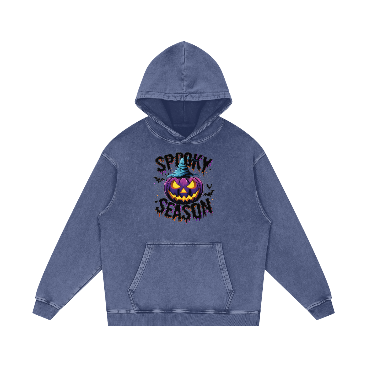 Spooky Season Snow Washed Loose Cotton Hoodie