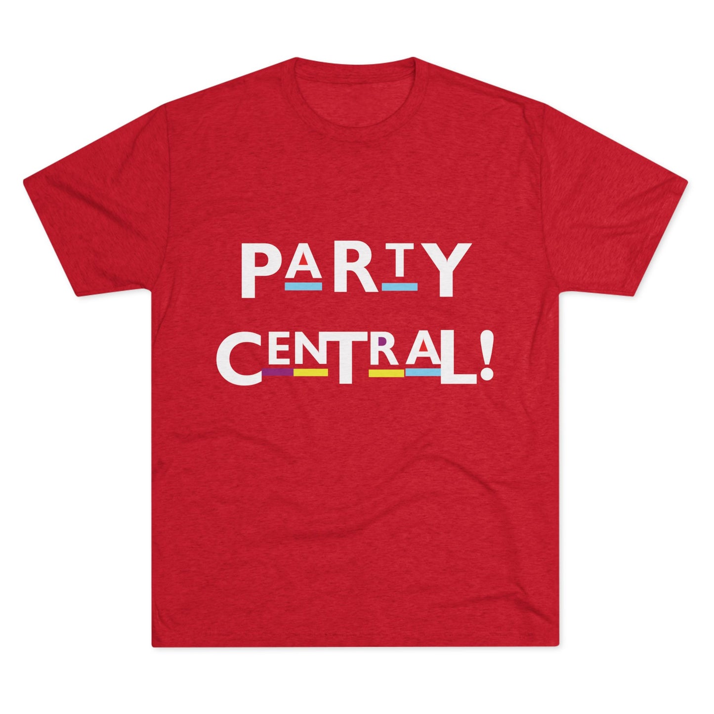 Party Central Unisex Tri-Blend Crew Tee | Fun Party Shirt, Gift for Party Lovers, Casual Wear, Event Tee