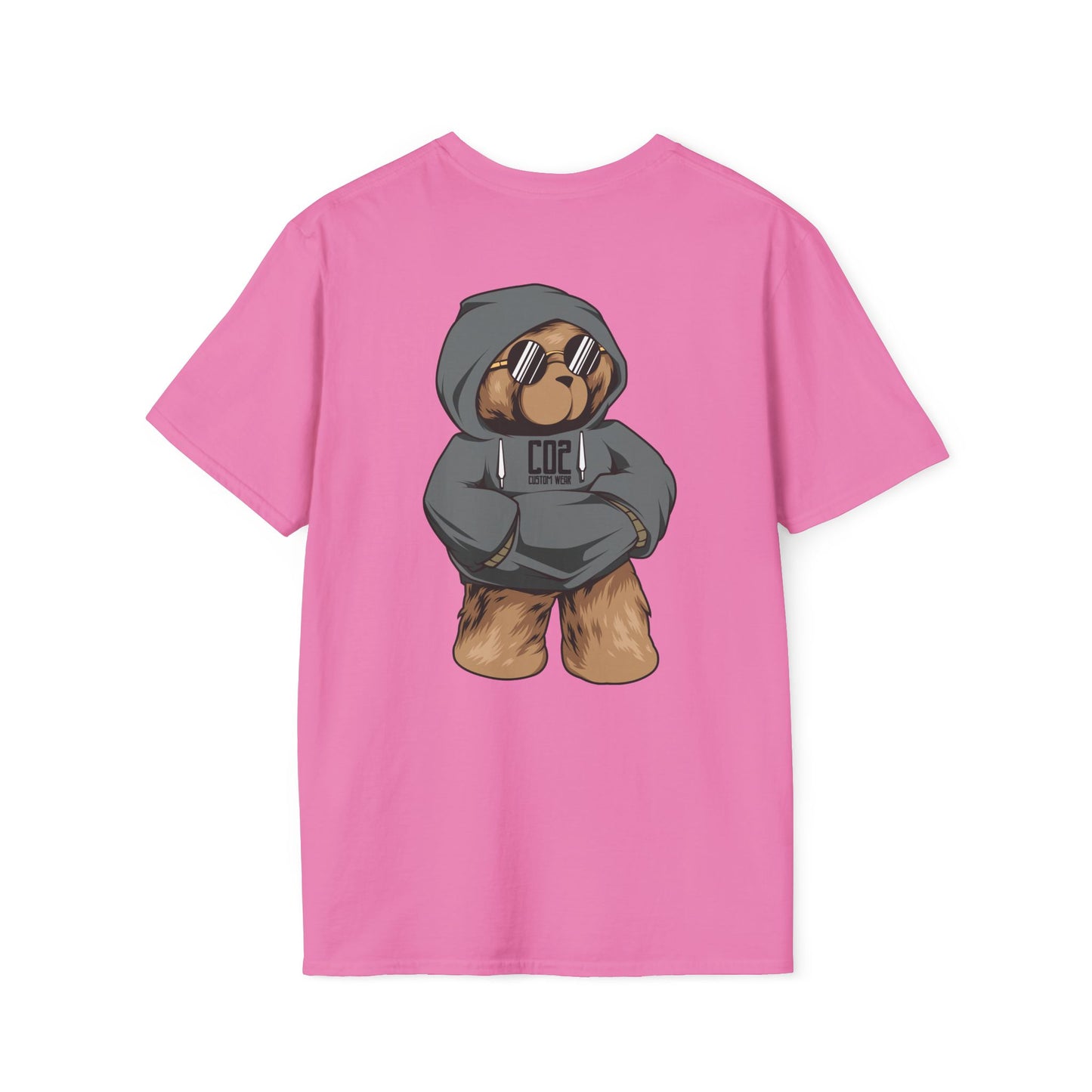Hoodie Bear Unisex Softstyle T-Shirt, Cute Cartoon Tee, Gift for Kids & Adults, Casual Wear, Birthday Gift, Unique Design
