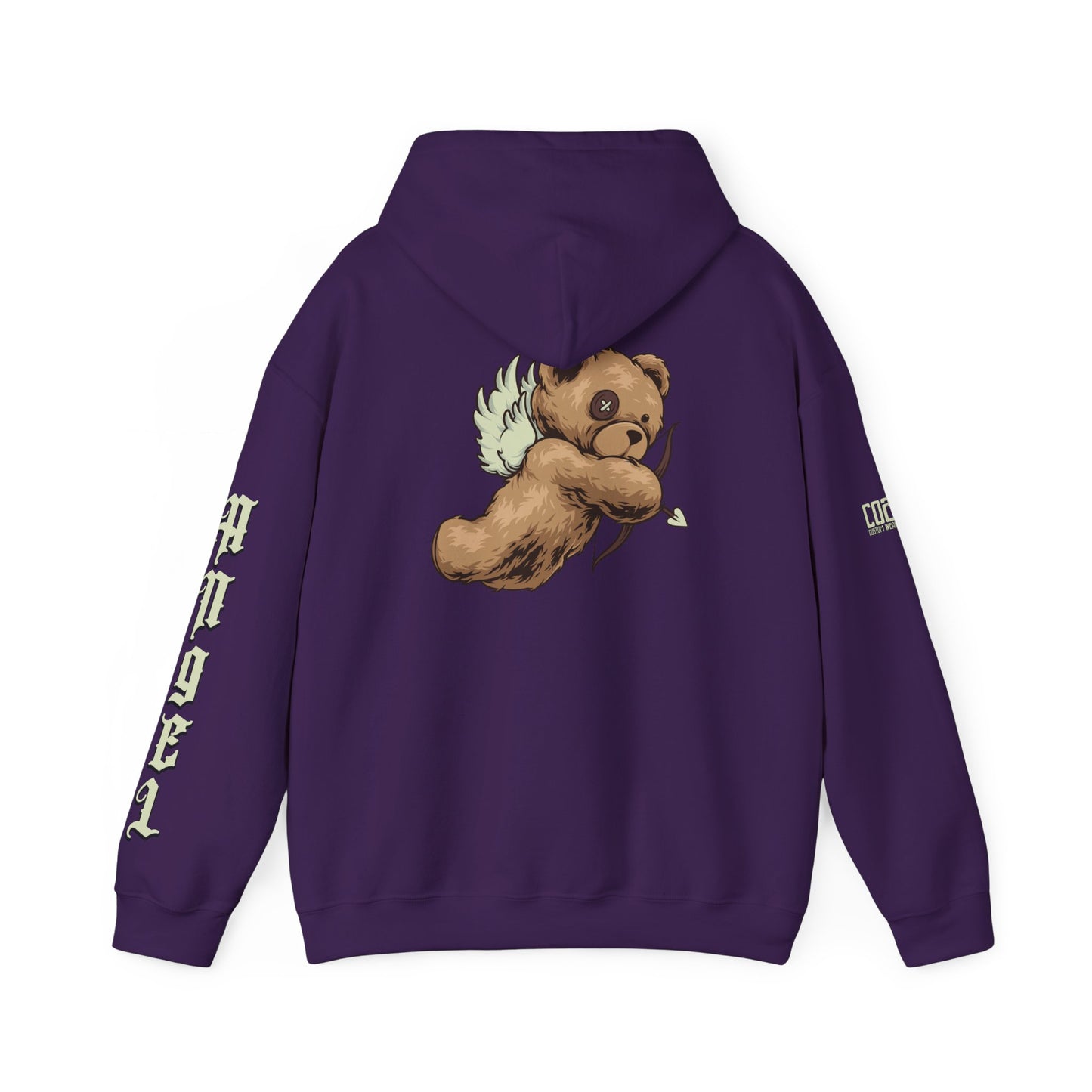 Angel & Bear Hoodie - Unisex Heavy Blend™ Sweatshirt, Cozy Gift for Friends, Cute Casual Wear, Perfect for Fall & Winter