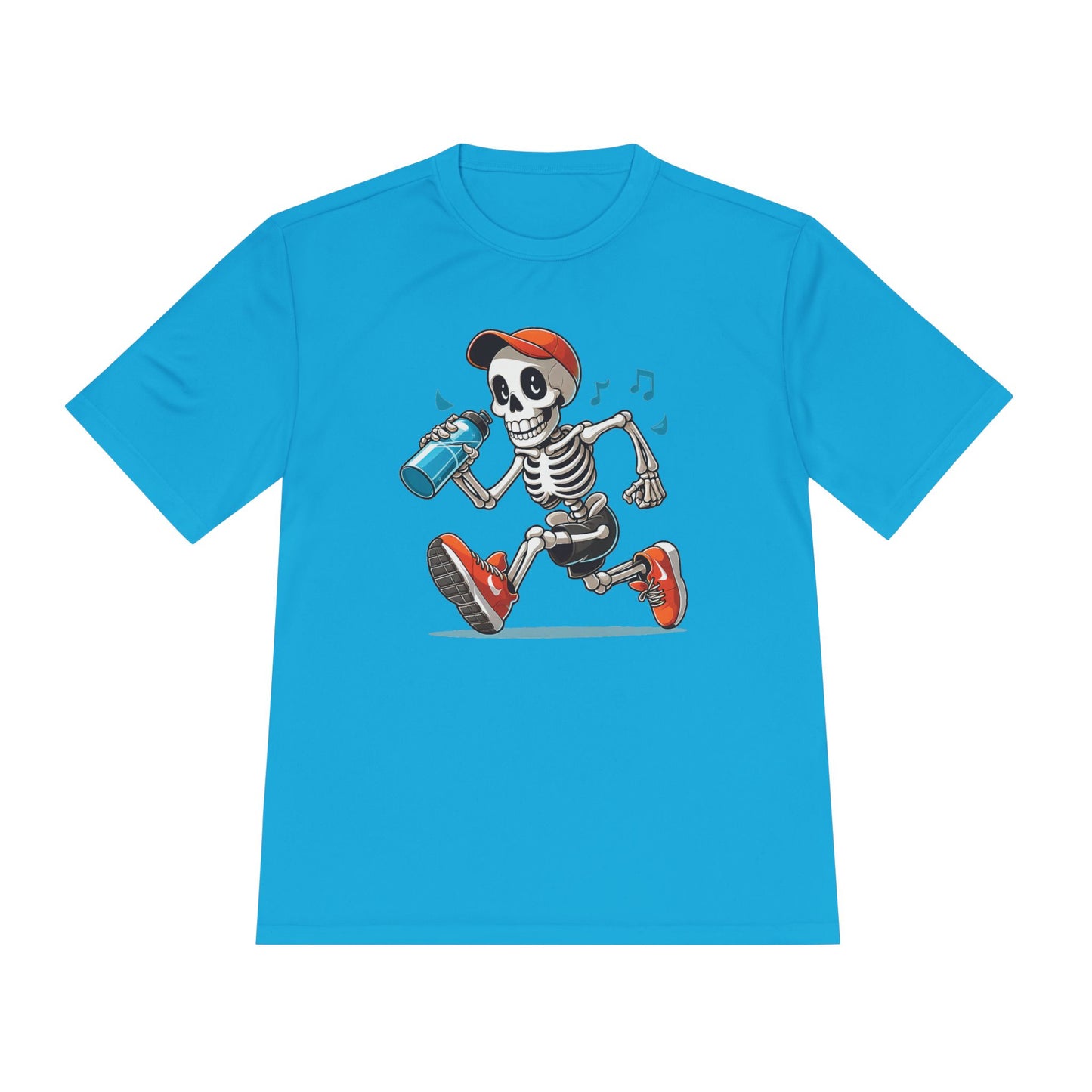 Cool Skeleton Running Tee, Unisex Moisture Wicking T-Shirt, Fun Fitness Shirt, Halloween Apparel, Gift for Fitness Lovers, Activewear