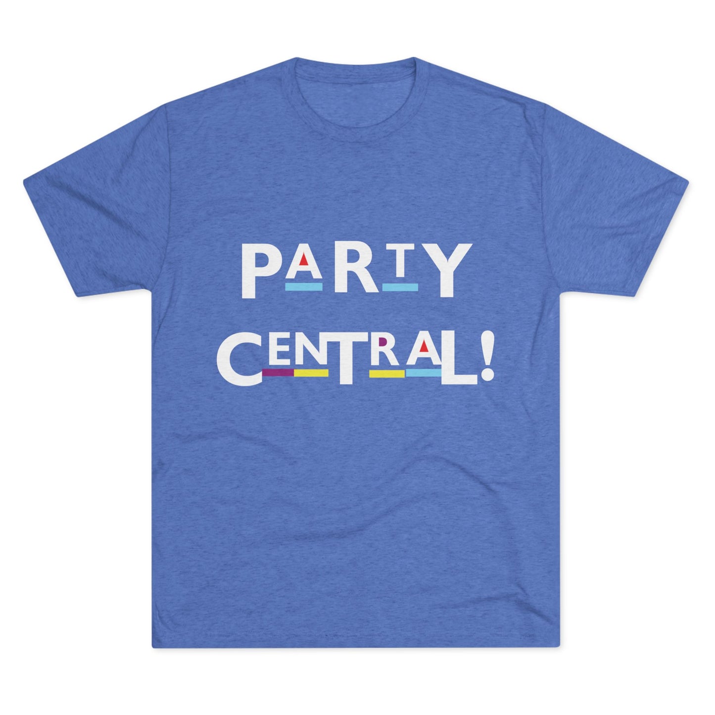 Party Central Unisex Tri-Blend Crew Tee | Fun Party Shirt, Gift for Party Lovers, Casual Wear, Event Tee