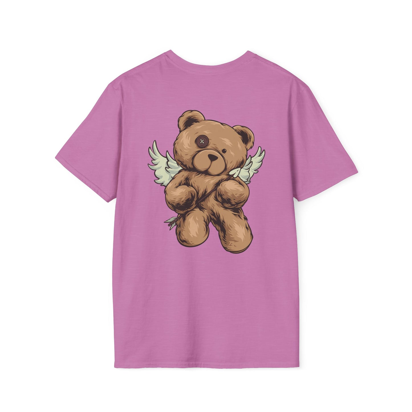Angel Wings Bear Unisex Softstyle T-Shirt, Cute Cartoon Tee, Gift for Kids & Adults, Casual Wear, Birthday Gift, Unique Design