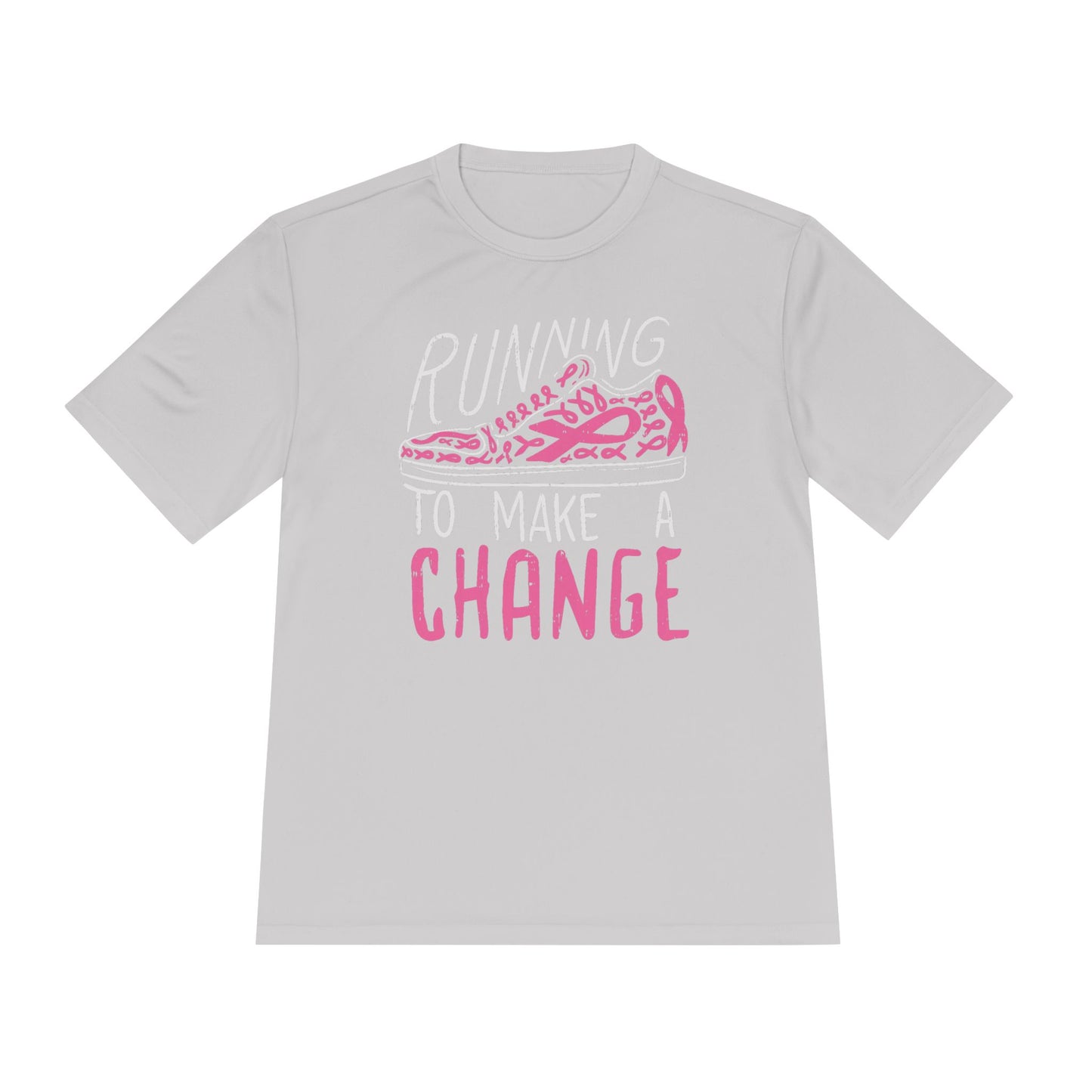 Running to Make a Change Unisex Moisture Wicking Tee, Fitness Tee, Activewear T-Shirt, Sports Apparel, Workout Shirt, Gift for Runners