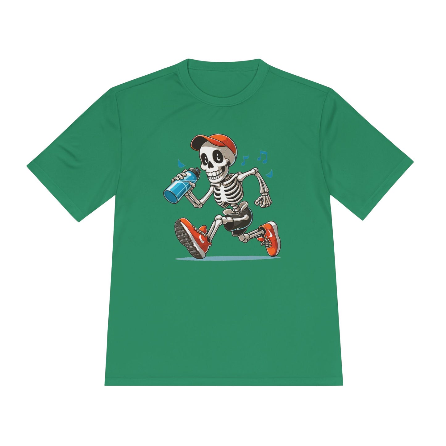 Cool Skeleton Running Tee, Unisex Moisture Wicking T-Shirt, Fun Fitness Shirt, Halloween Apparel, Gift for Fitness Lovers, Activewear