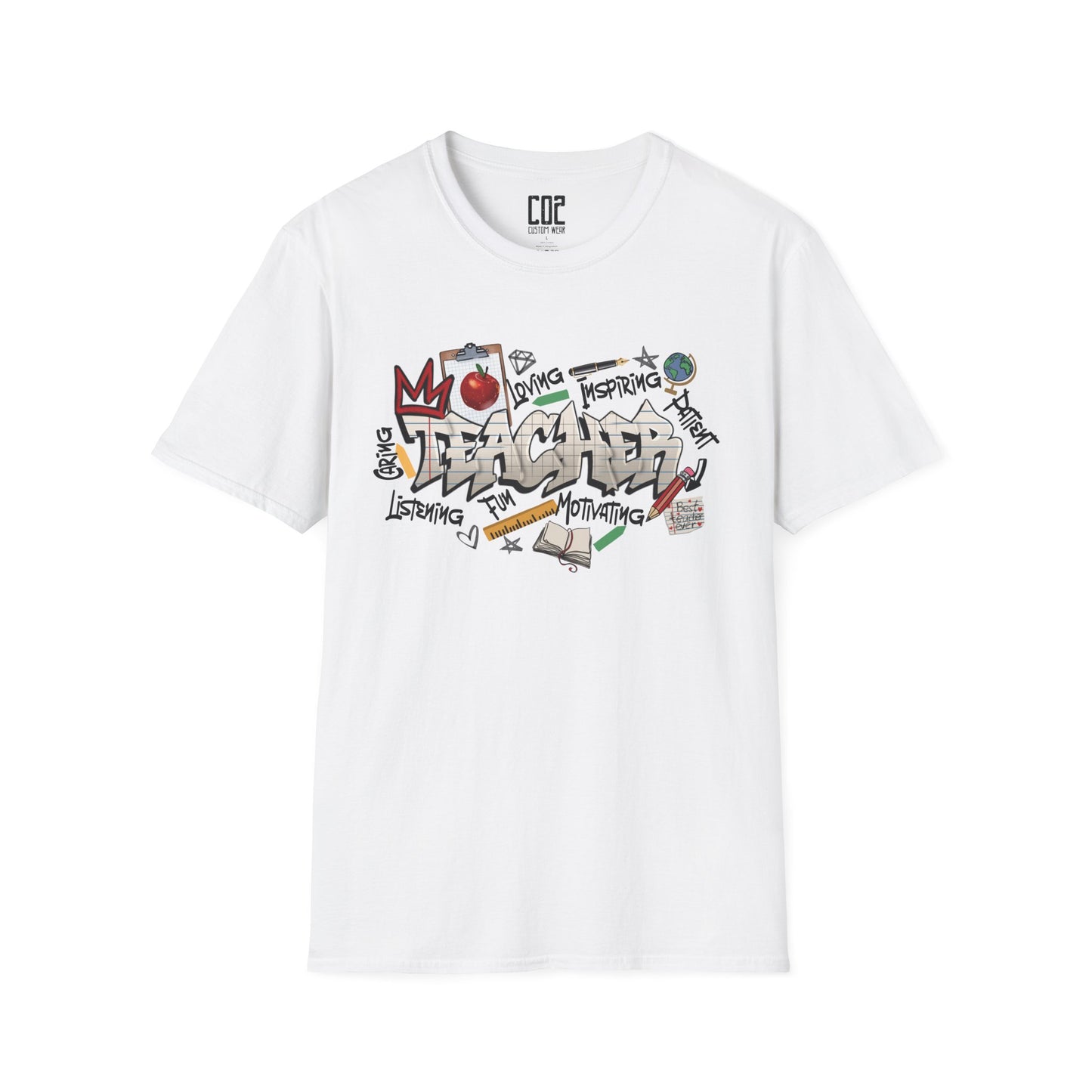 Teacher Street Art Inspired Unisex T-Shirt | Urban Style Tee, Casual Wear, Gift for Art Lovers, Trendy Streetwear, Festival Fashion