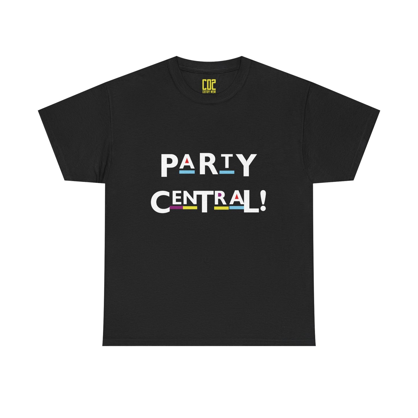 Party Central Unisex Heavy Cotton Tee | Fun Graphic T-Shirt for Celebrations, Birthdays, Gatherings, Event Wear, Casual Outfit