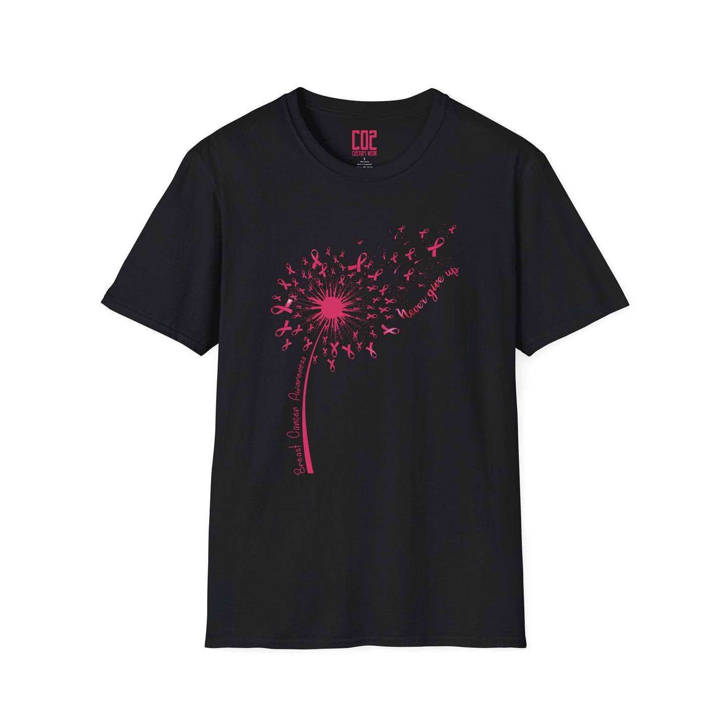 Dandelion Breast Cancer Wish T-Shirt, Softstyle Tee, Nature Lovers Gift, Casual Wear, Spring Fashion, Inspirational Quote Shirt