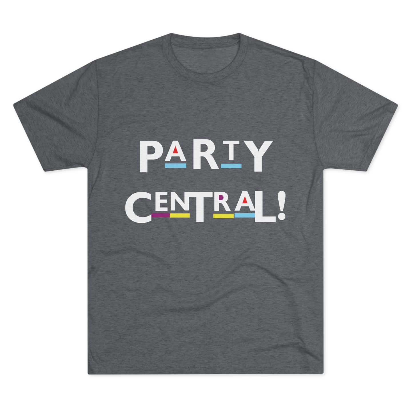 Party Central Unisex Tri-Blend Crew Tee | Fun Party Shirt, Gift for Party Lovers, Casual Wear, Event Tee