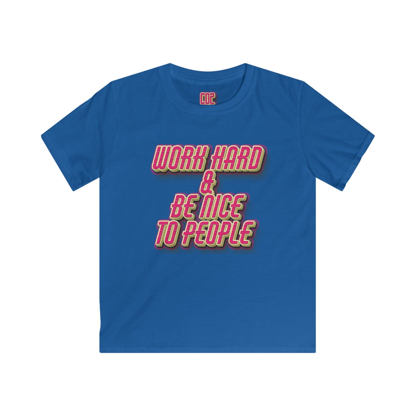 Work Hard & Be Nice, Youth T-Shirt, Gift for Children, Motivational Shirt, Birthday Gift, Back to School, Inspirational Kids Tee