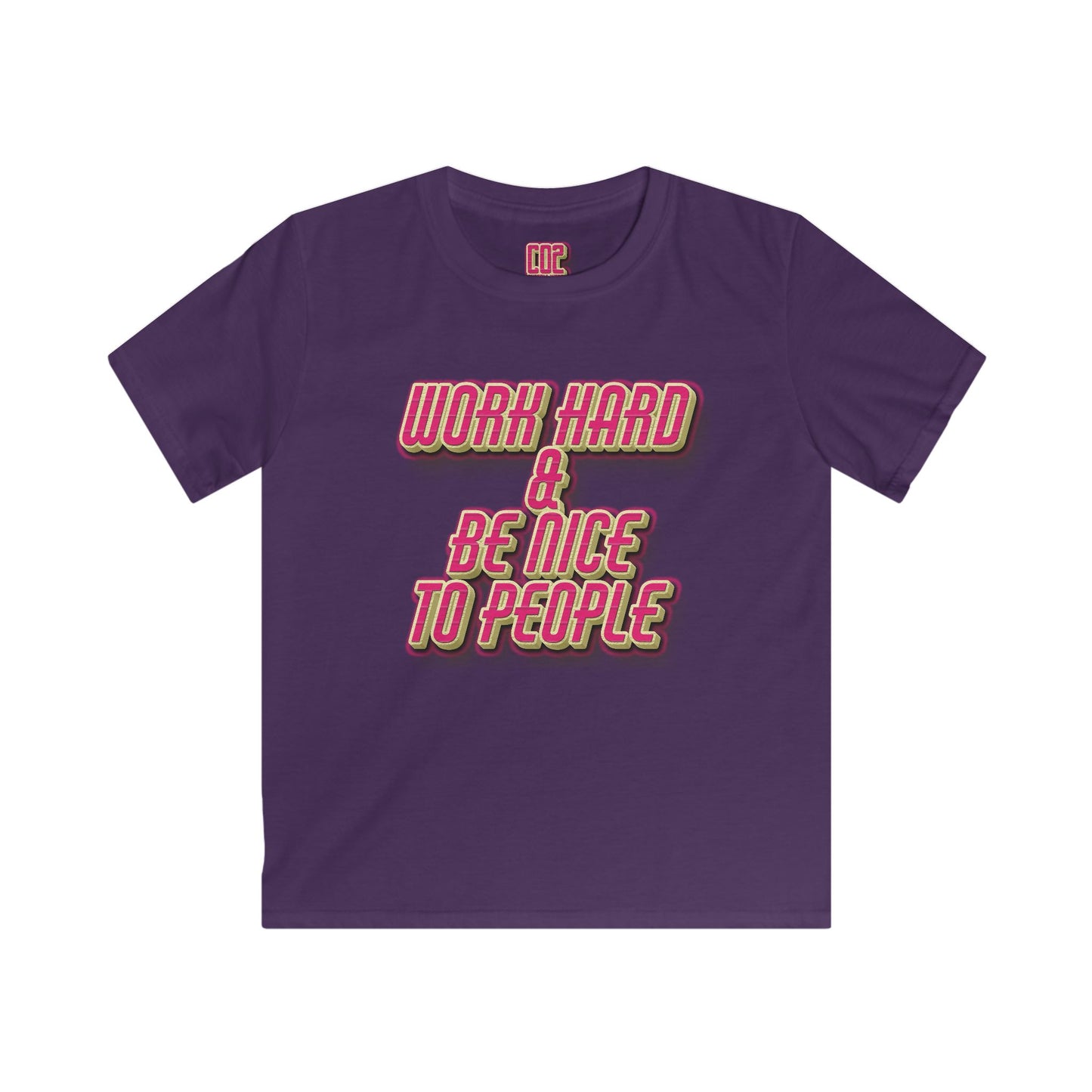 Work Hard & Be Nice, Youth T-Shirt, Gift for Children, Motivational Shirt, Birthday Gift, Back to School, Inspirational Kids Tee