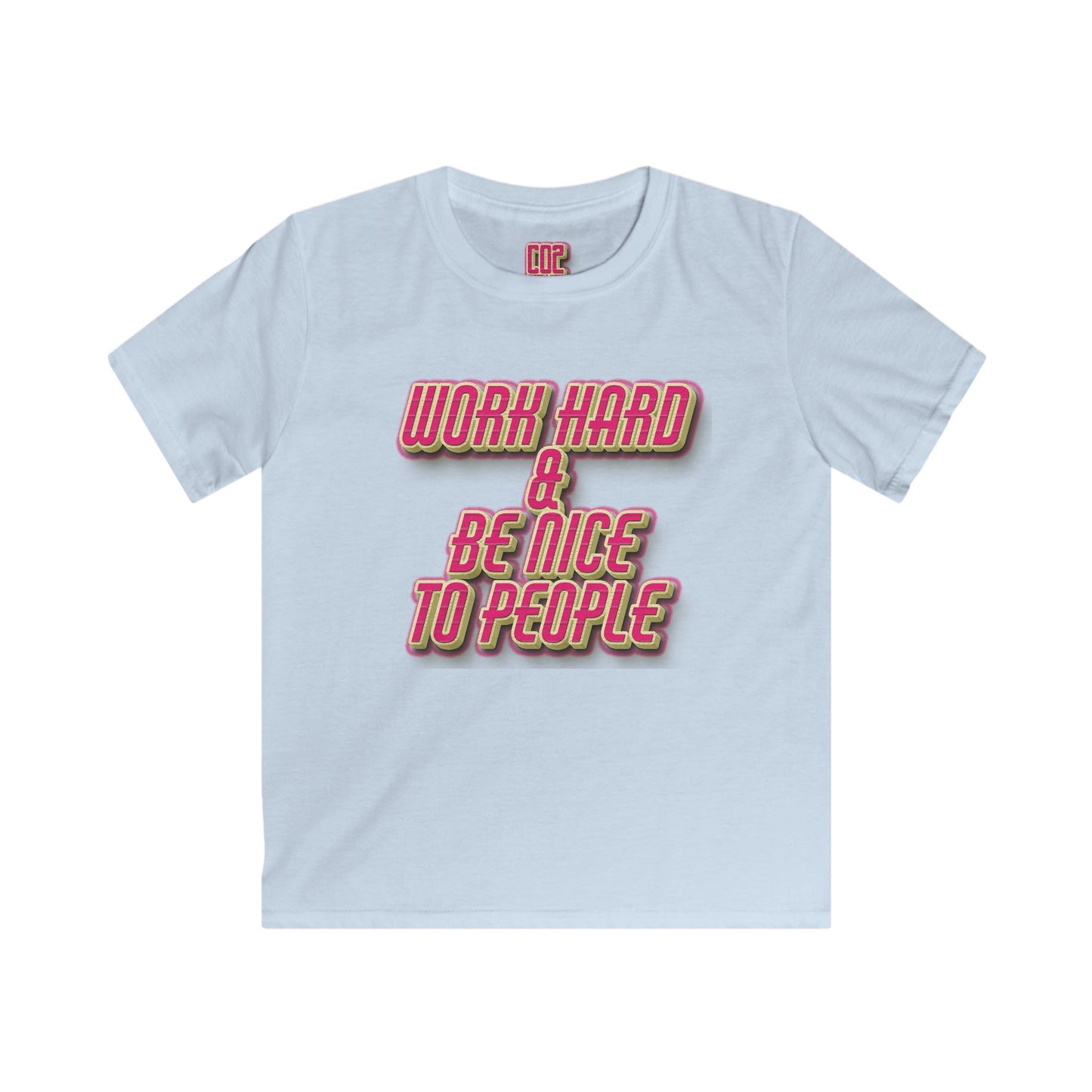 Work Hard & Be Nice, Youth T-Shirt, Gift for Children, Motivational Shirt, Birthday Gift, Back to School, Inspirational Kids Tee