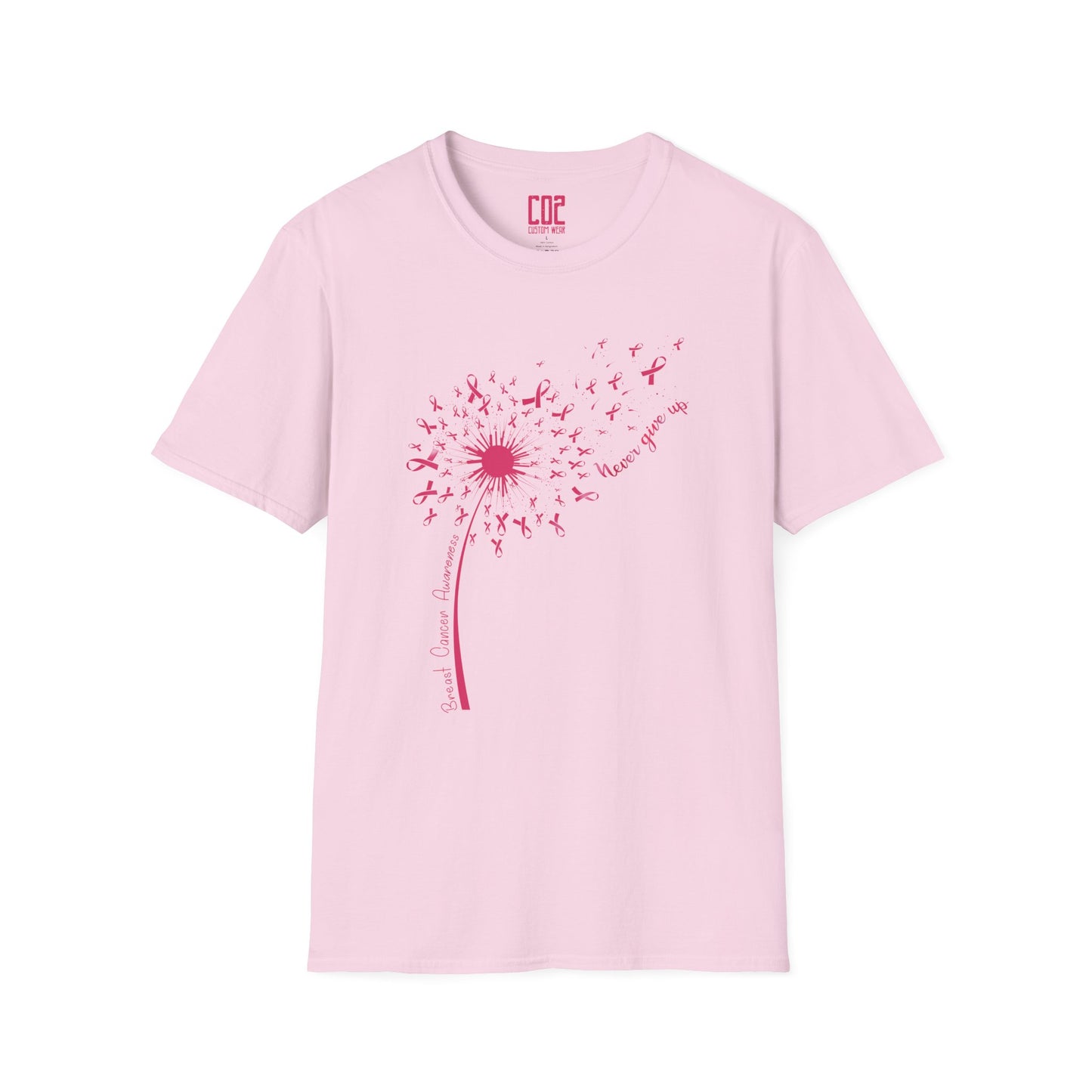 Dandelion Breast Cancer Wish T-Shirt, Softstyle Tee, Nature Lovers Gift, Casual Wear, Spring Fashion, Inspirational Quote Shirt