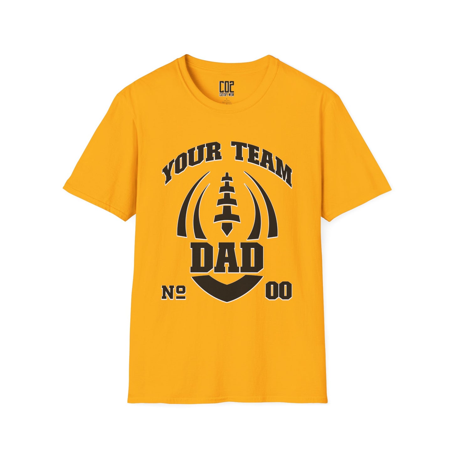 Football Dad Unisex Tee - Custom Team and Number Shirt with Name and Number for Athletes by request