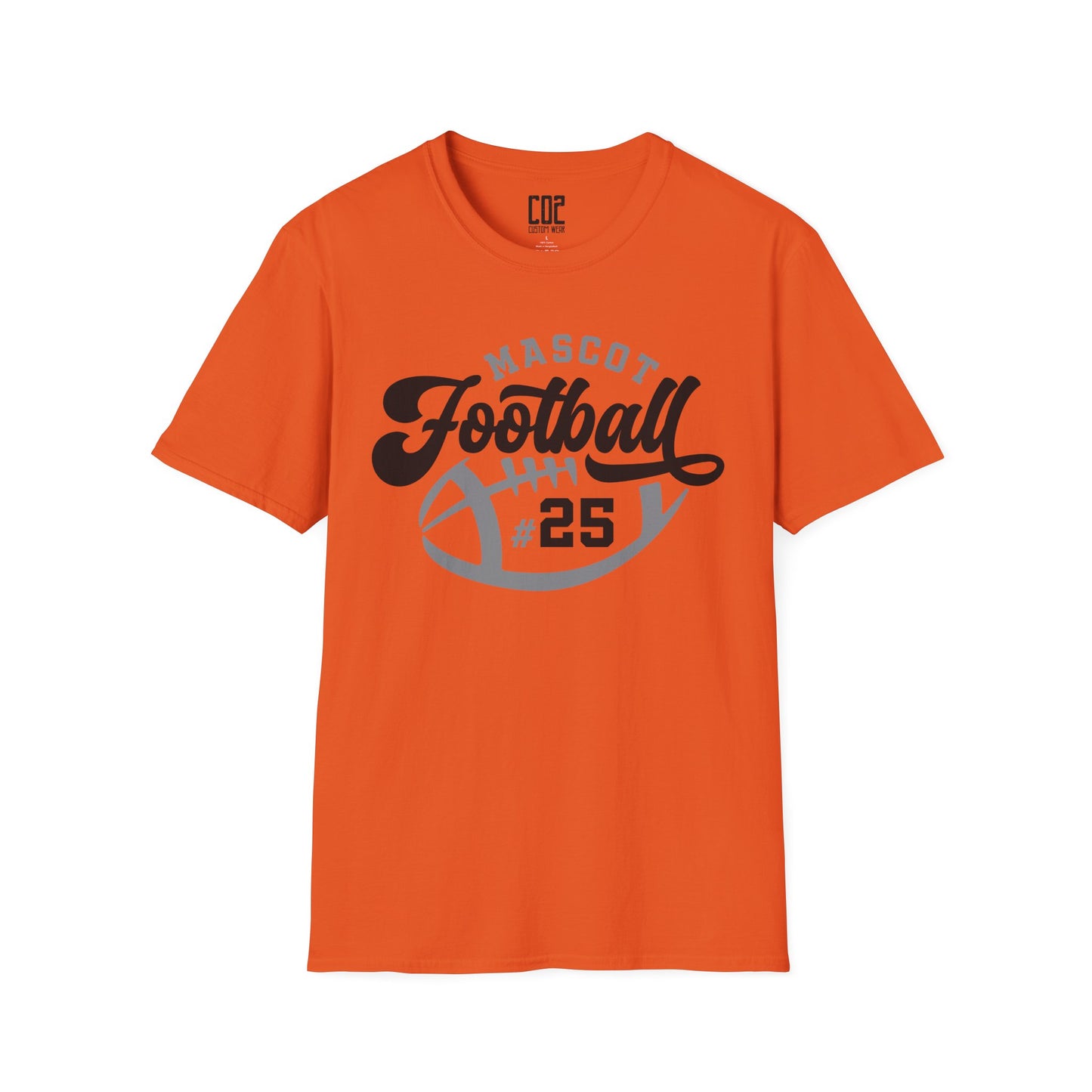 Football Mascot Unisex Tee - Custom Team and Number Shirt for Athletes by request