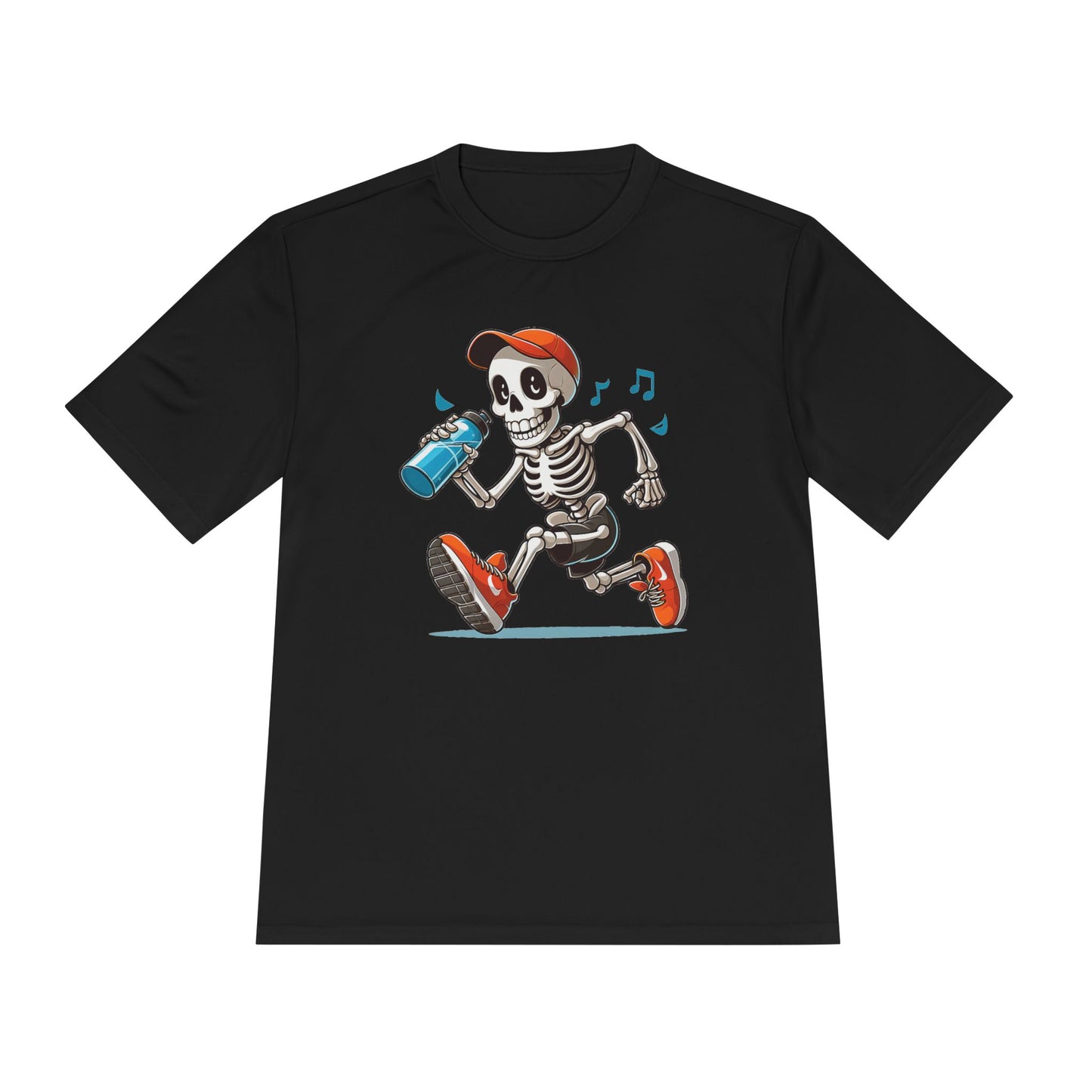 Cool Skeleton Running Tee, Unisex Moisture Wicking T-Shirt, Fun Fitness Shirt, Halloween Apparel, Gift for Fitness Lovers, Activewear