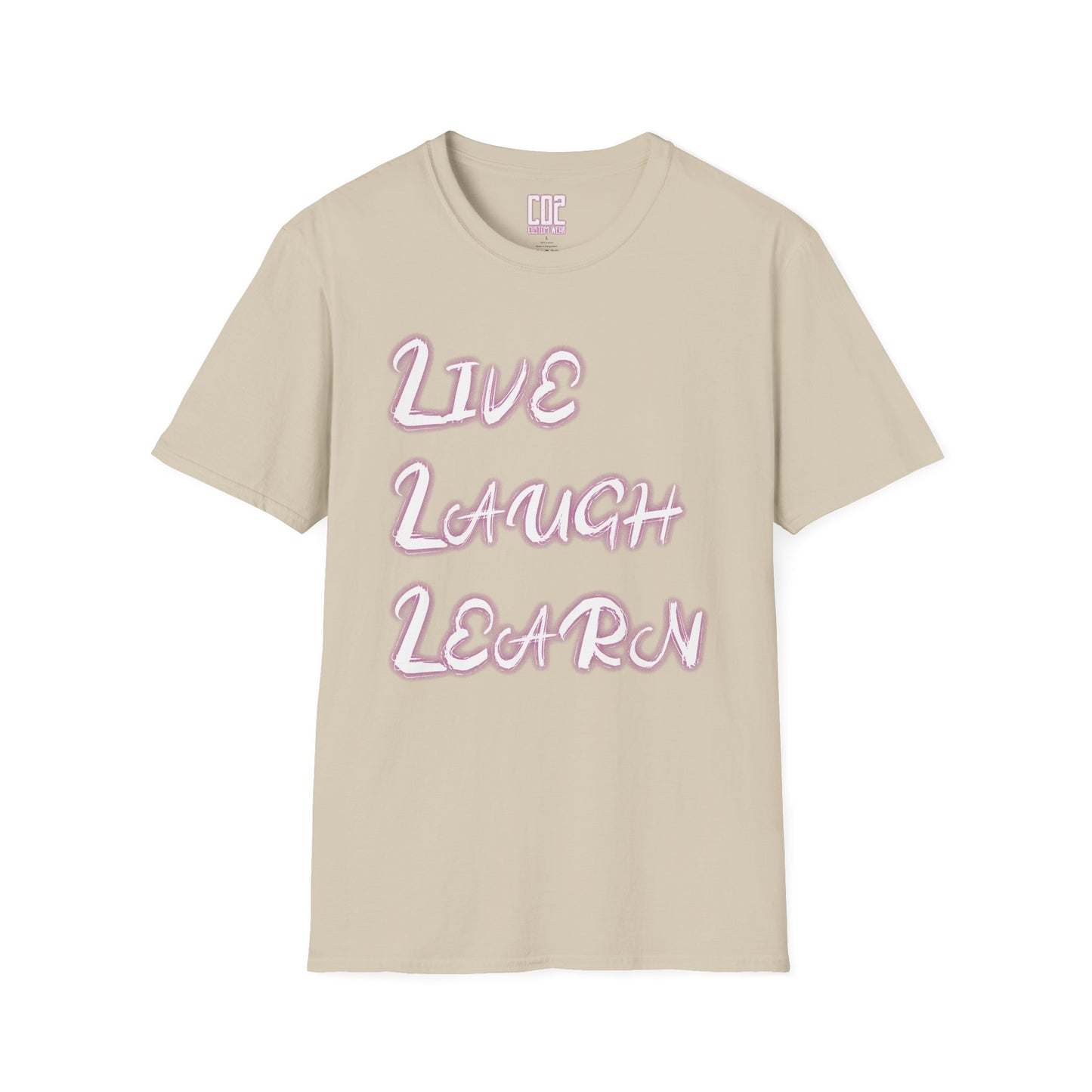 Live Laugh Learn Unisex Softstyle T-Shirt - Inspirational Tee for Daily Motivation, Perfect Gift for Friends, Family Occasions