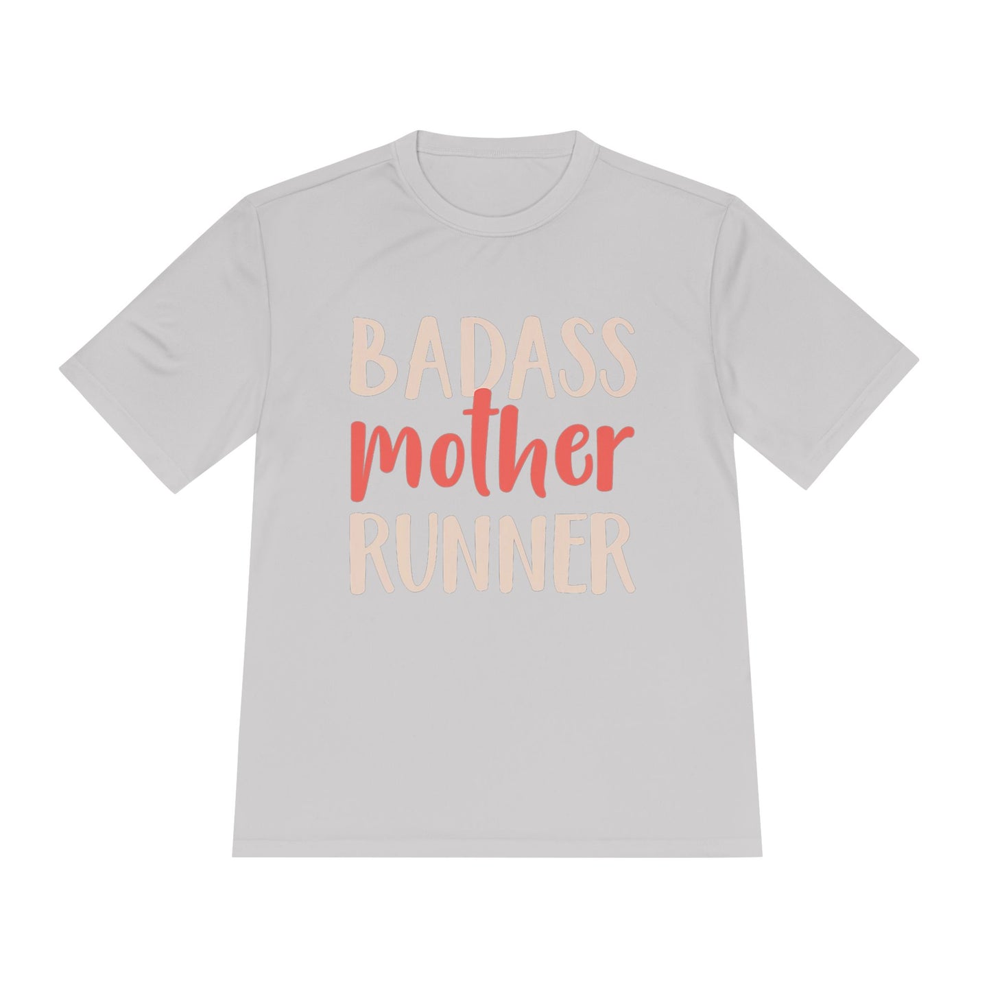 Unisex Moisture-Wicking Running Tee - Badass Mother Runner Shirt, Activewear for Moms, Workout Top, Gift for Runners, Fitness Apparel