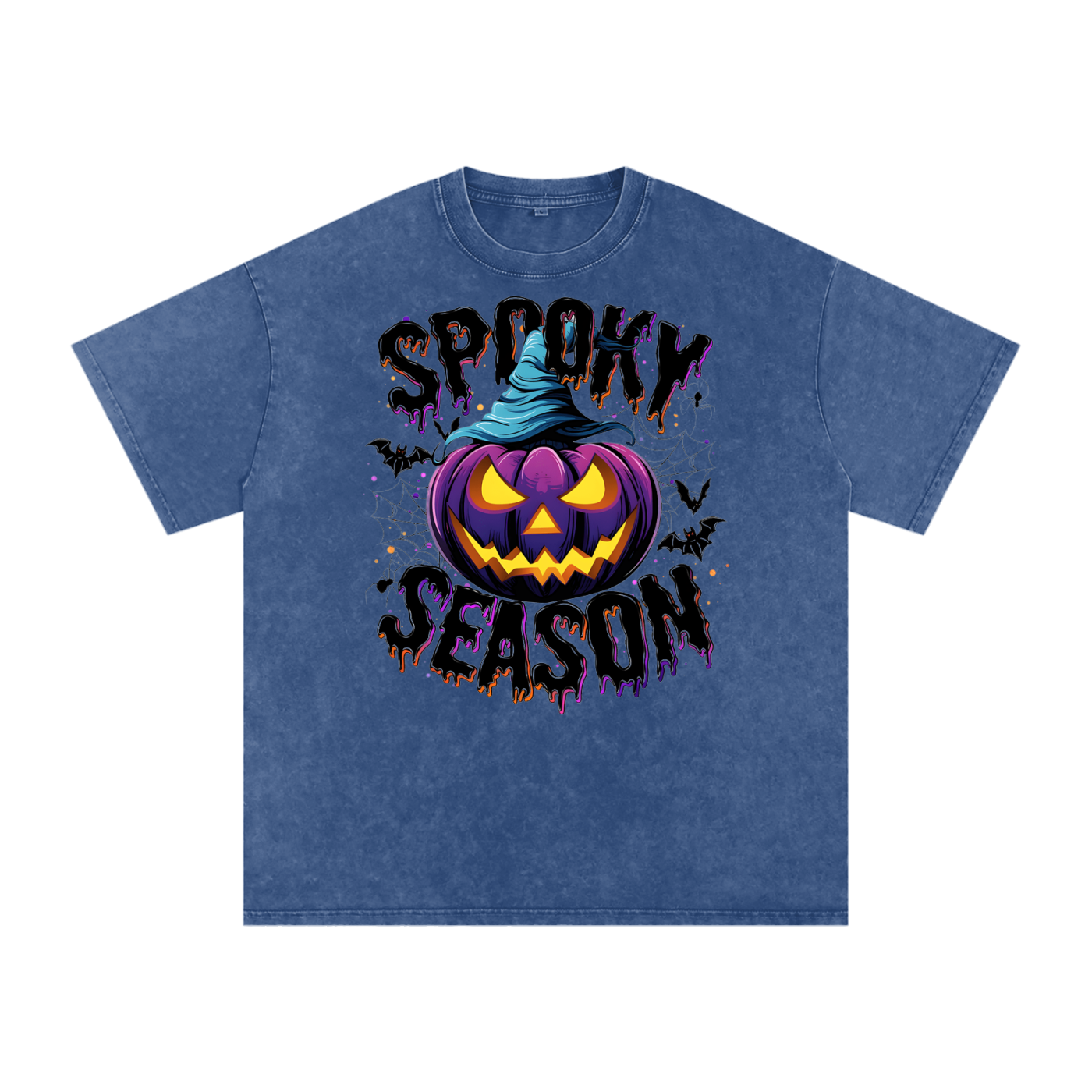 Spooky Season Snow Washed Oversized Cotton T-Shirt