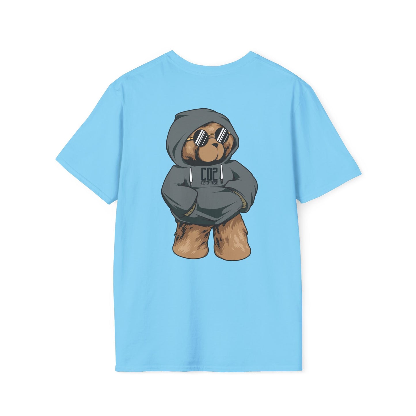 Hoodie Bear Unisex Softstyle T-Shirt, Cute Cartoon Tee, Gift for Kids & Adults, Casual Wear, Birthday Gift, Unique Design