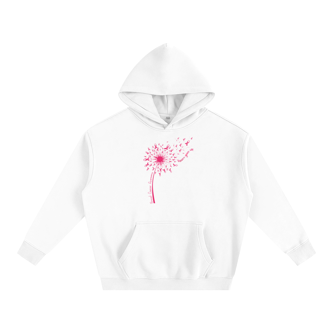 Dandelion Breast Cancer Wish Oversize Fleeced Hoodie