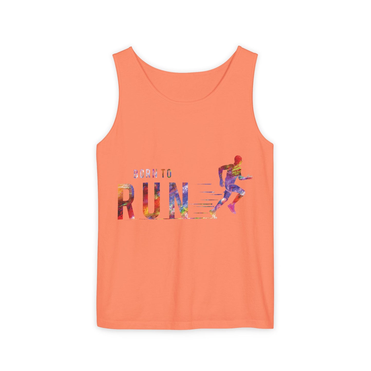 Born to Run Unisex Garment-Dyed Tank Top, Fitness Apparel, Running Gift, Athletic Wear, Casual Summer Top, Workout Clothing