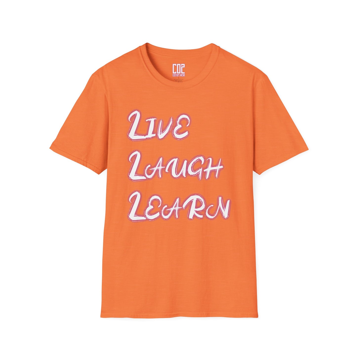 Live Laugh Learn Unisex Softstyle T-Shirt - Inspirational Tee for Daily Motivation, Perfect Gift for Friends, Family Occasions