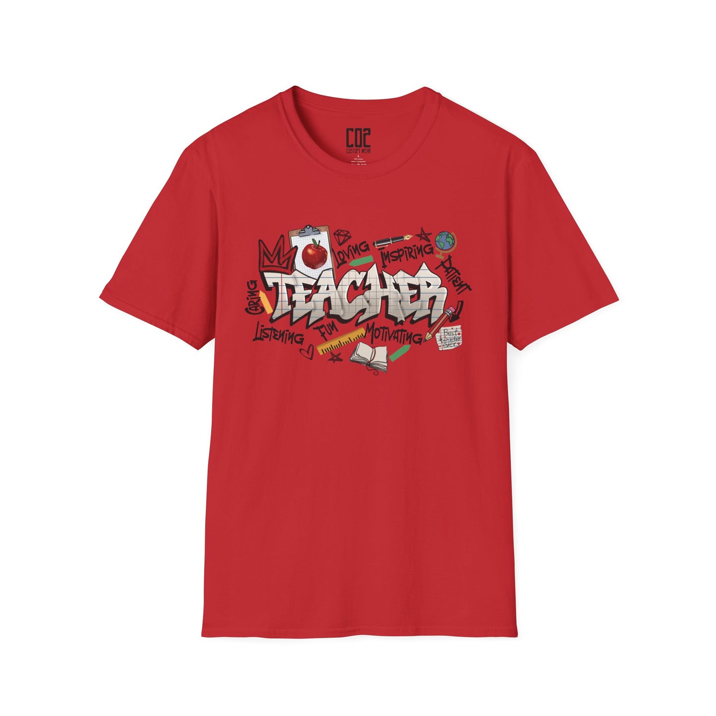 Teacher Street Art Inspired Unisex T-Shirt | Urban Style Tee, Casual Wear, Gift for Art Lovers, Trendy Streetwear, Festival Fashion