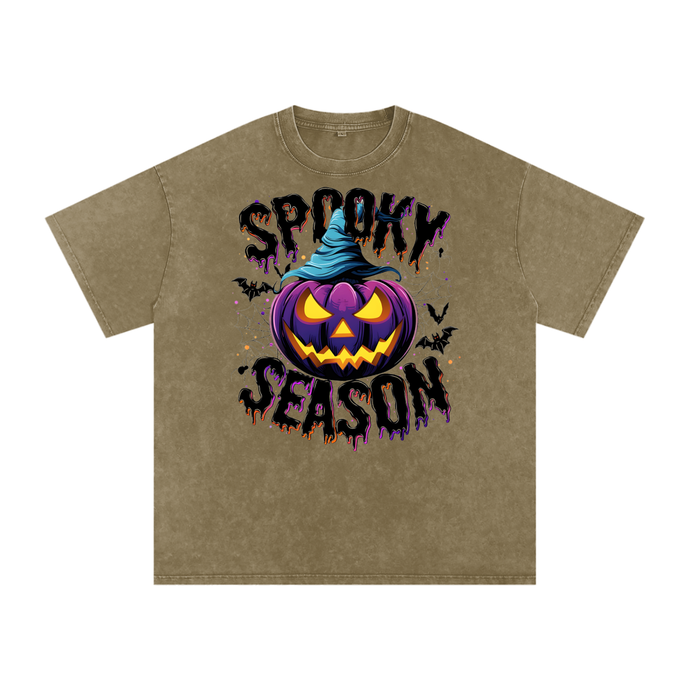 Spooky Season Snow Washed Oversized Cotton T-Shirt