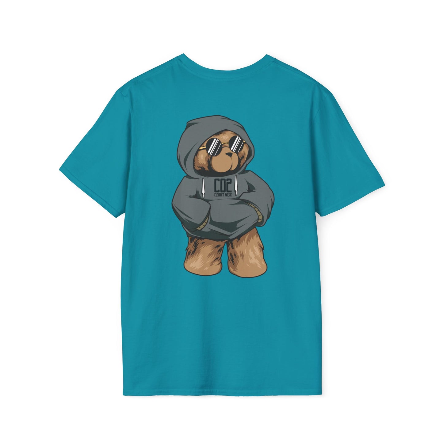 Hoodie Bear Unisex Softstyle T-Shirt, Cute Cartoon Tee, Gift for Kids & Adults, Casual Wear, Birthday Gift, Unique Design