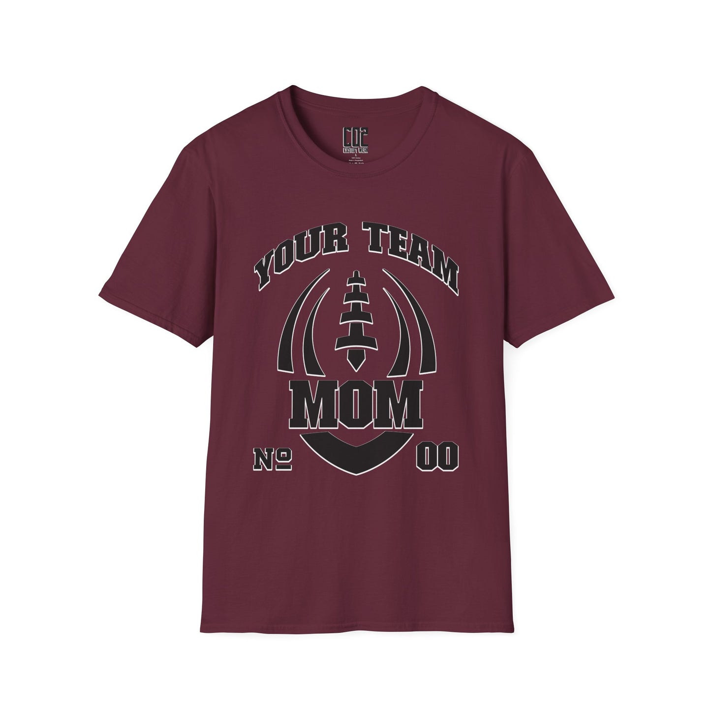 Football Mom Unisex Tee - Custom Team and Number Shirt with Name and Number for Athletes by request
