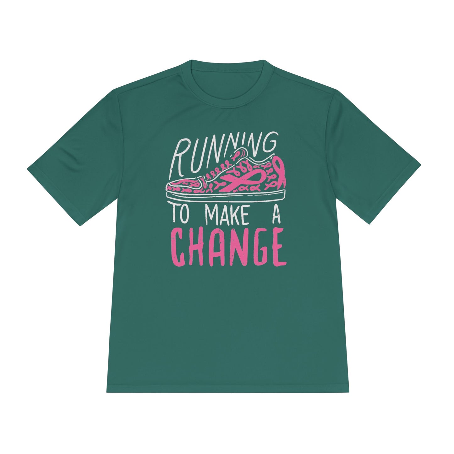Running to Make a Change Unisex Moisture Wicking Tee, Fitness Tee, Activewear T-Shirt, Sports Apparel, Workout Shirt, Gift for Runners