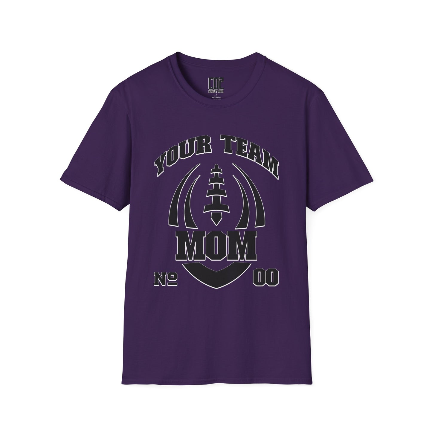 Football Mom Unisex Tee - Custom Team and Number Shirt with Name and Number for Athletes by request