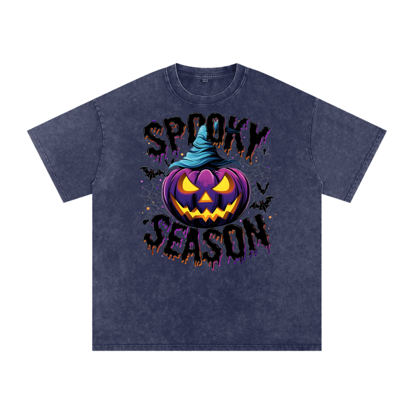Spooky Season Snow Washed Oversized Cotton T-Shirt