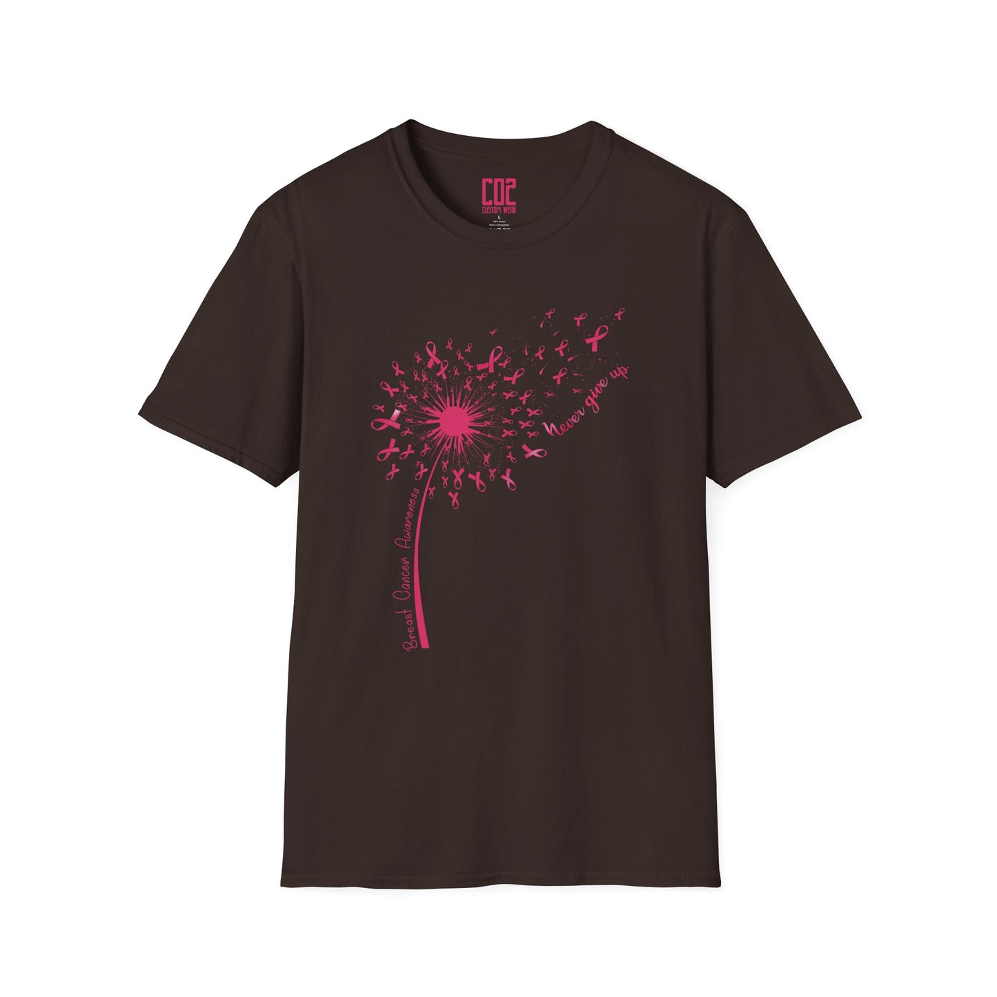 Dandelion Breast Cancer Wish T-Shirt, Softstyle Tee, Nature Lovers Gift, Casual Wear, Spring Fashion, Inspirational Quote Shirt