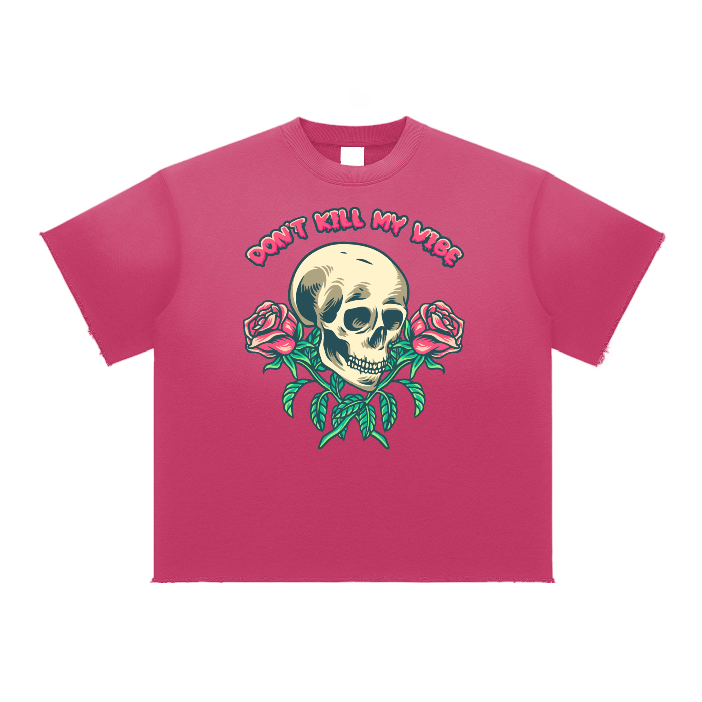 Don't Kill My Vibe Sun Fade Raw Edge T-Shirt
