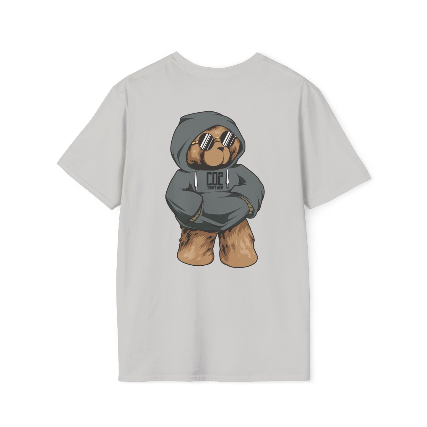 Hoodie Bear Unisex Softstyle T-Shirt, Cute Cartoon Tee, Gift for Kids & Adults, Casual Wear, Birthday Gift, Unique Design