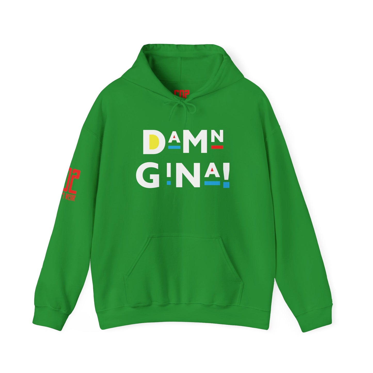 Damn Gina! Colorful Geometric Unisex Hoodie - Cozy Layer, Casual Streetwear, Trendy Gift, Everyday Comfort, Stylish Outfit