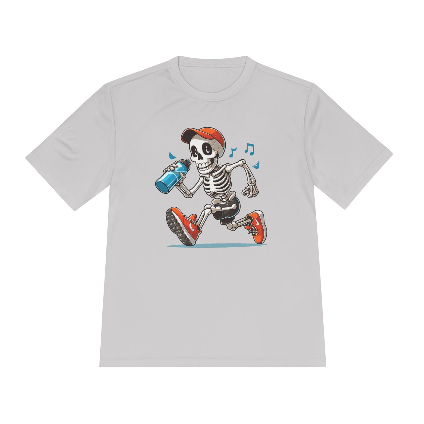Cool Skeleton Running Tee, Unisex Moisture Wicking T-Shirt, Fun Fitness Shirt, Halloween Apparel, Gift for Fitness Lovers, Activewear
