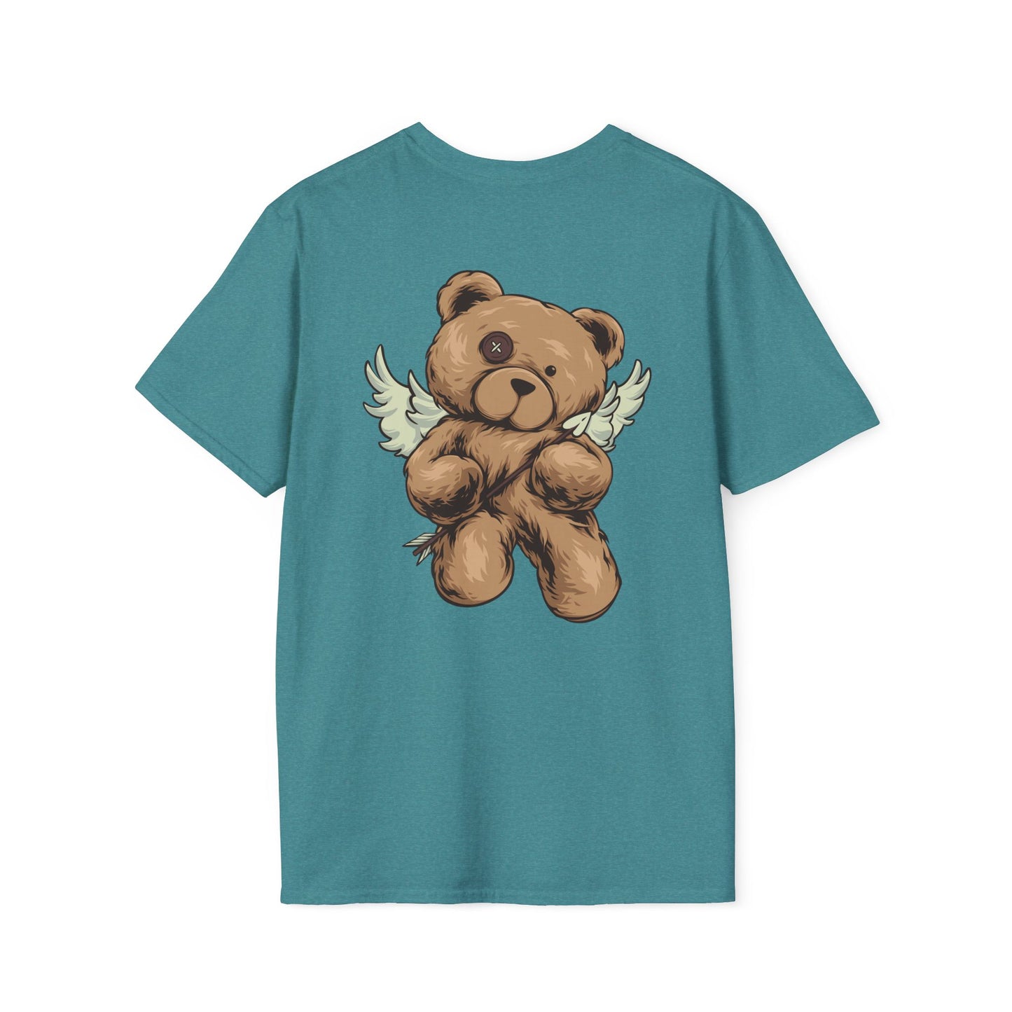 Angel Wings Bear Unisex Softstyle T-Shirt, Cute Cartoon Tee, Gift for Kids & Adults, Casual Wear, Birthday Gift, Unique Design