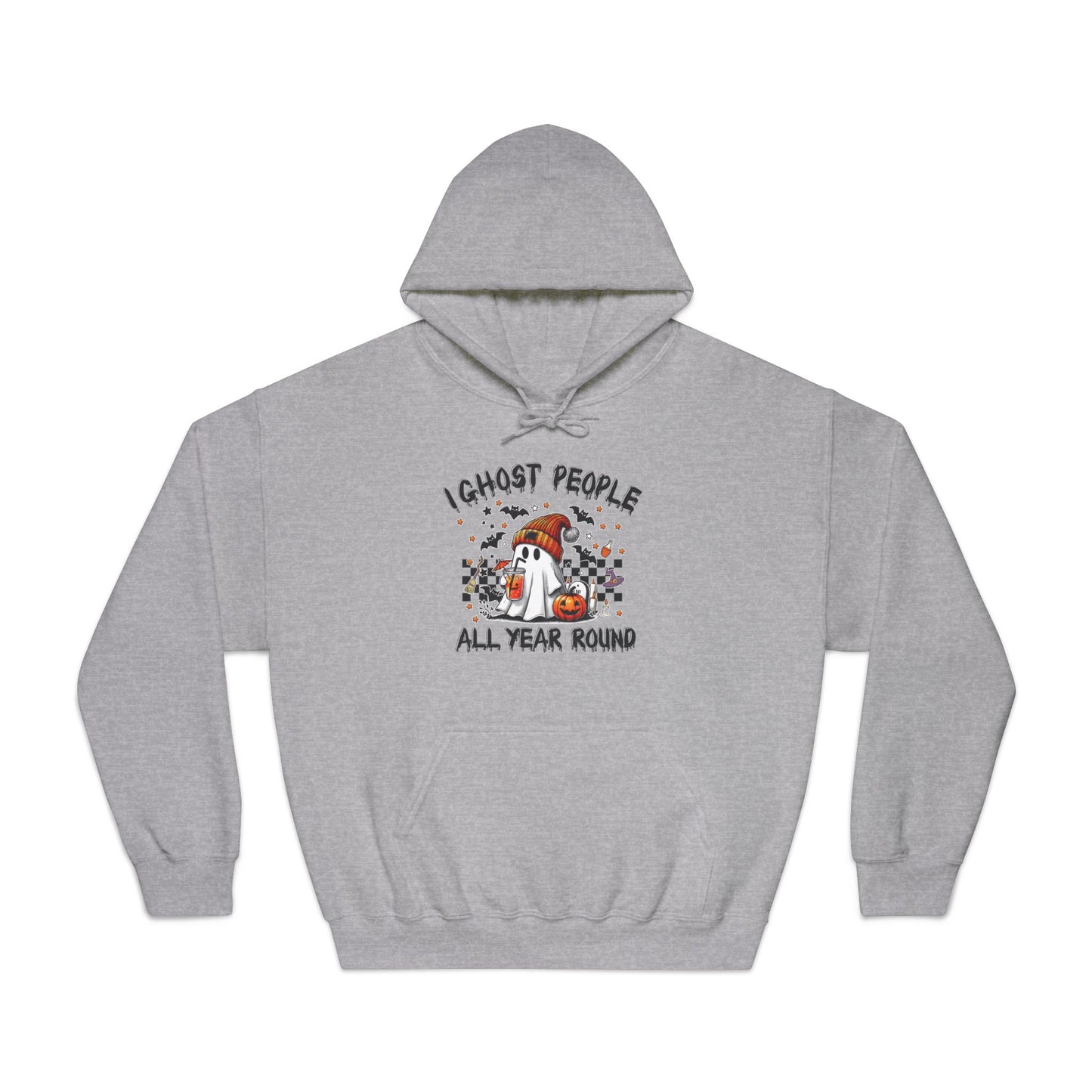 I Ghost People All Year Round Unisex Hoodie - Perfect for Halloween, Casual Wear, Graphic Sweatshirt, Cozy Gift, Spooky Season